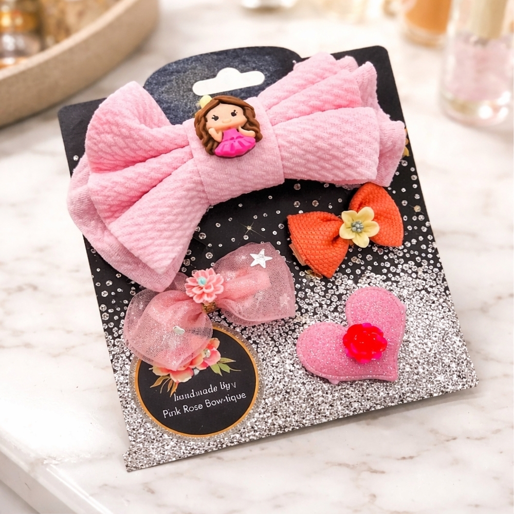 Nwt handmade headband hair clips toddler girls baby